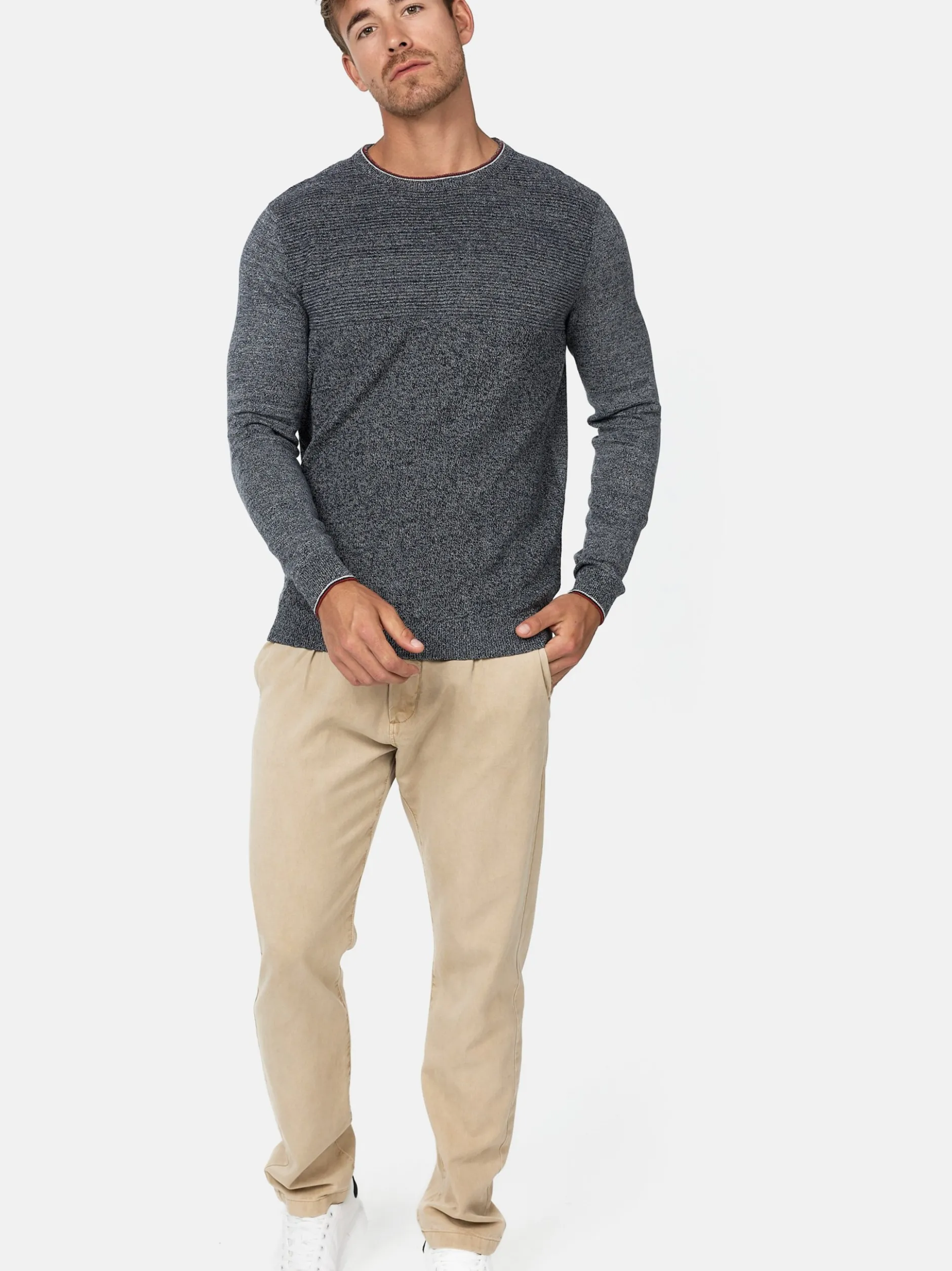 Indicode Herren Strickpullover - INReign in blau marine
