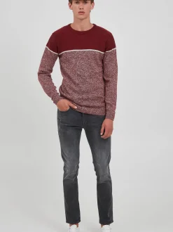 Indicode Herren Strickpullover - IDLynn in bordeaux