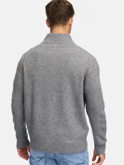 Indicode Herren Strickpullover - INTrax Half Zip in grau