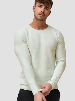 Indicode Herren Strickpullover - Loakim in türkis hellblau