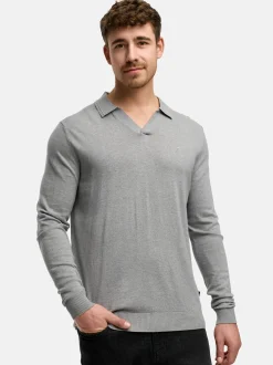 Indicode Herren Strickpullover - INHagen in hellgrau