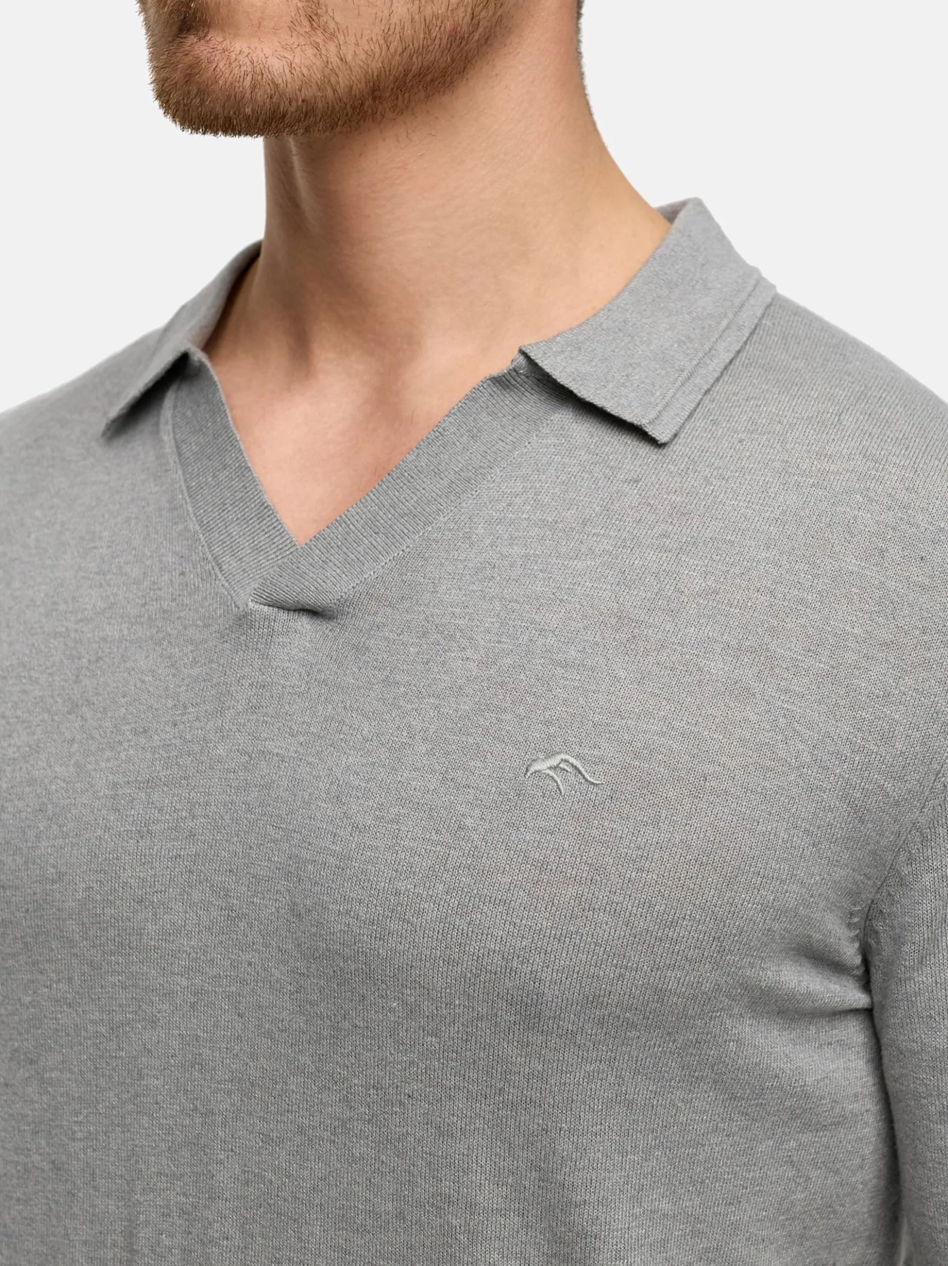 Indicode Herren Strickpullover - INHagen in hellgrau