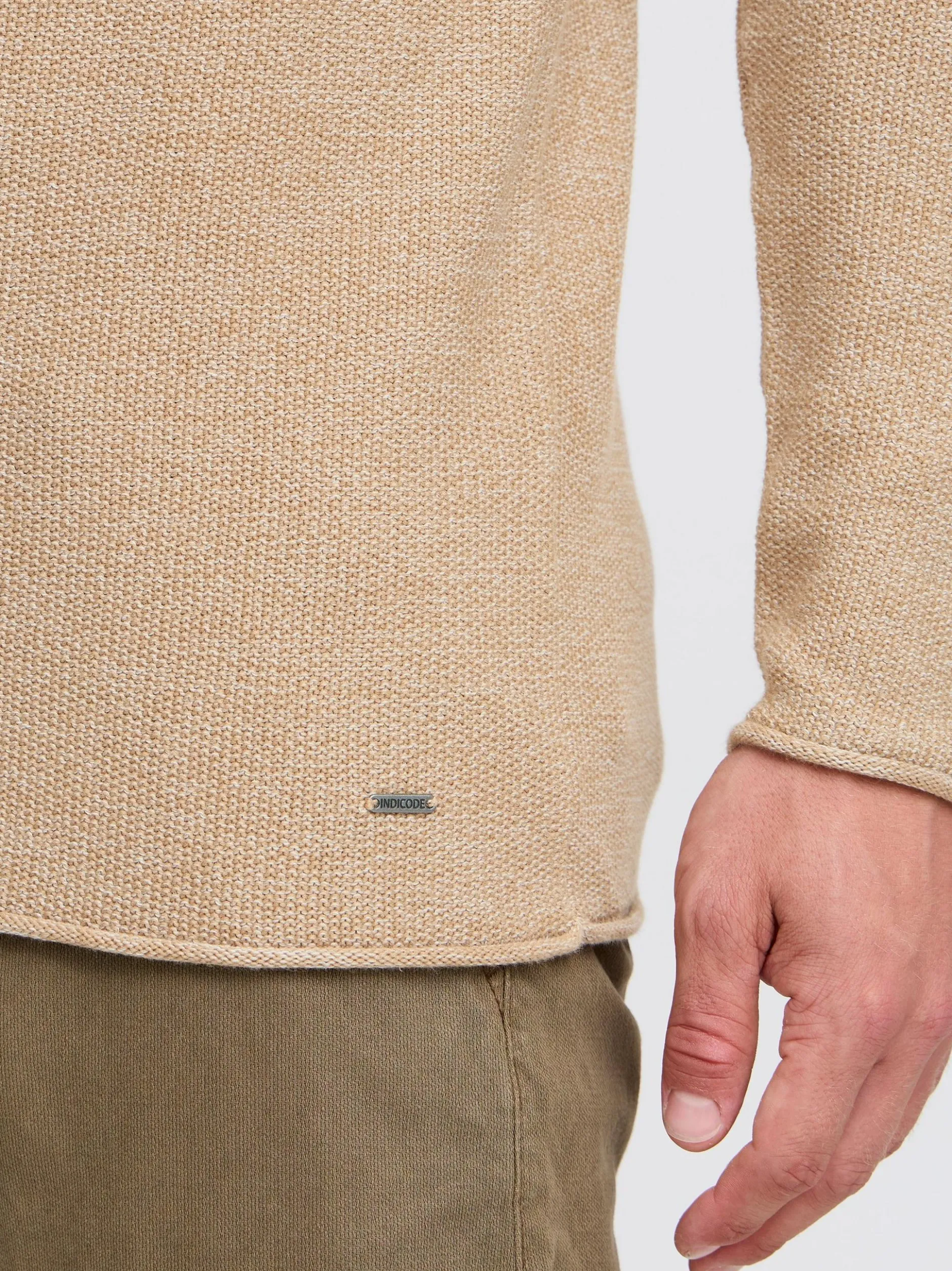 Indicode Herren Strickpullover - IDJadas in beige