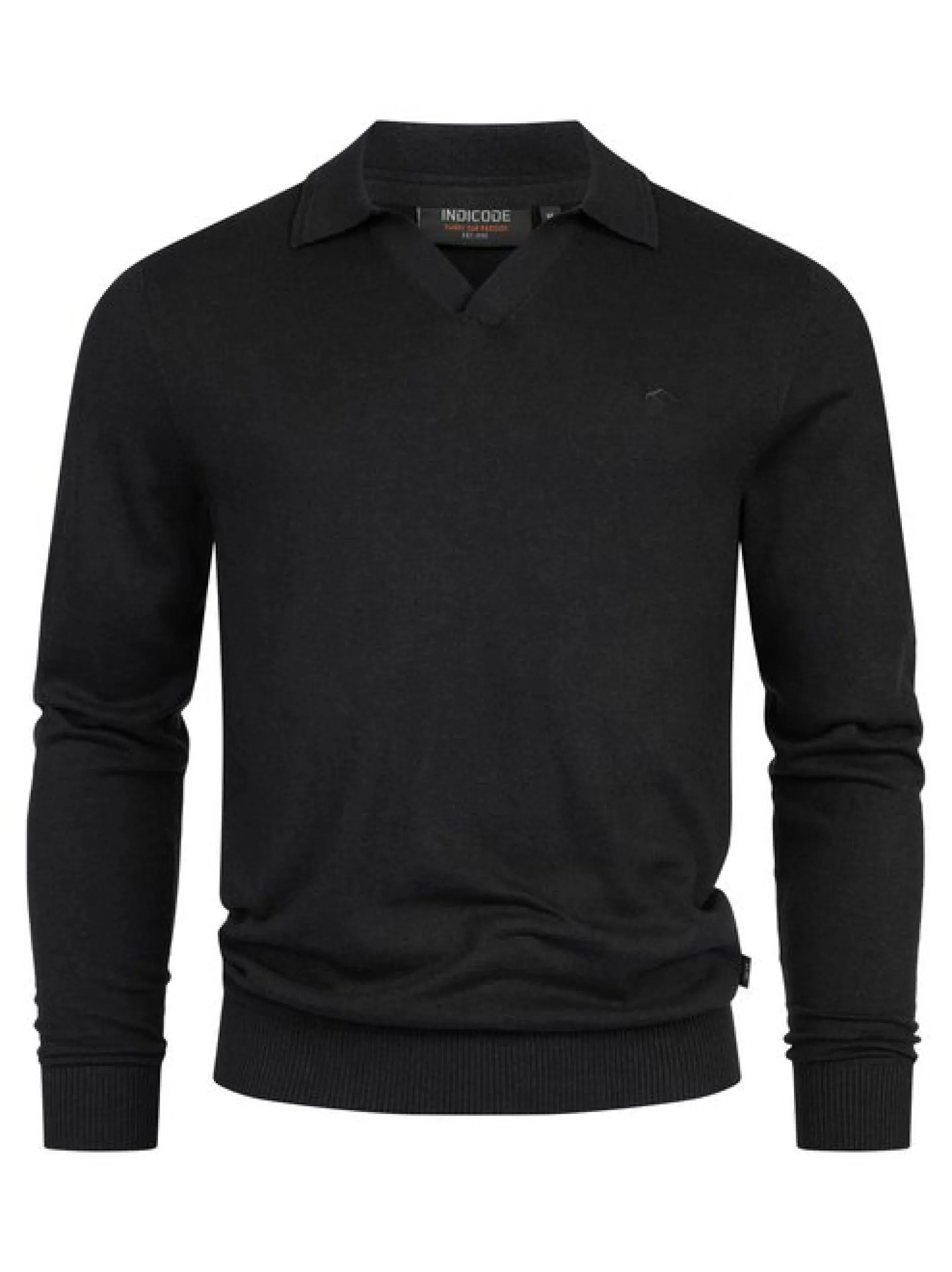 Indicode Herren Strickpullover - INHagen in schwarz