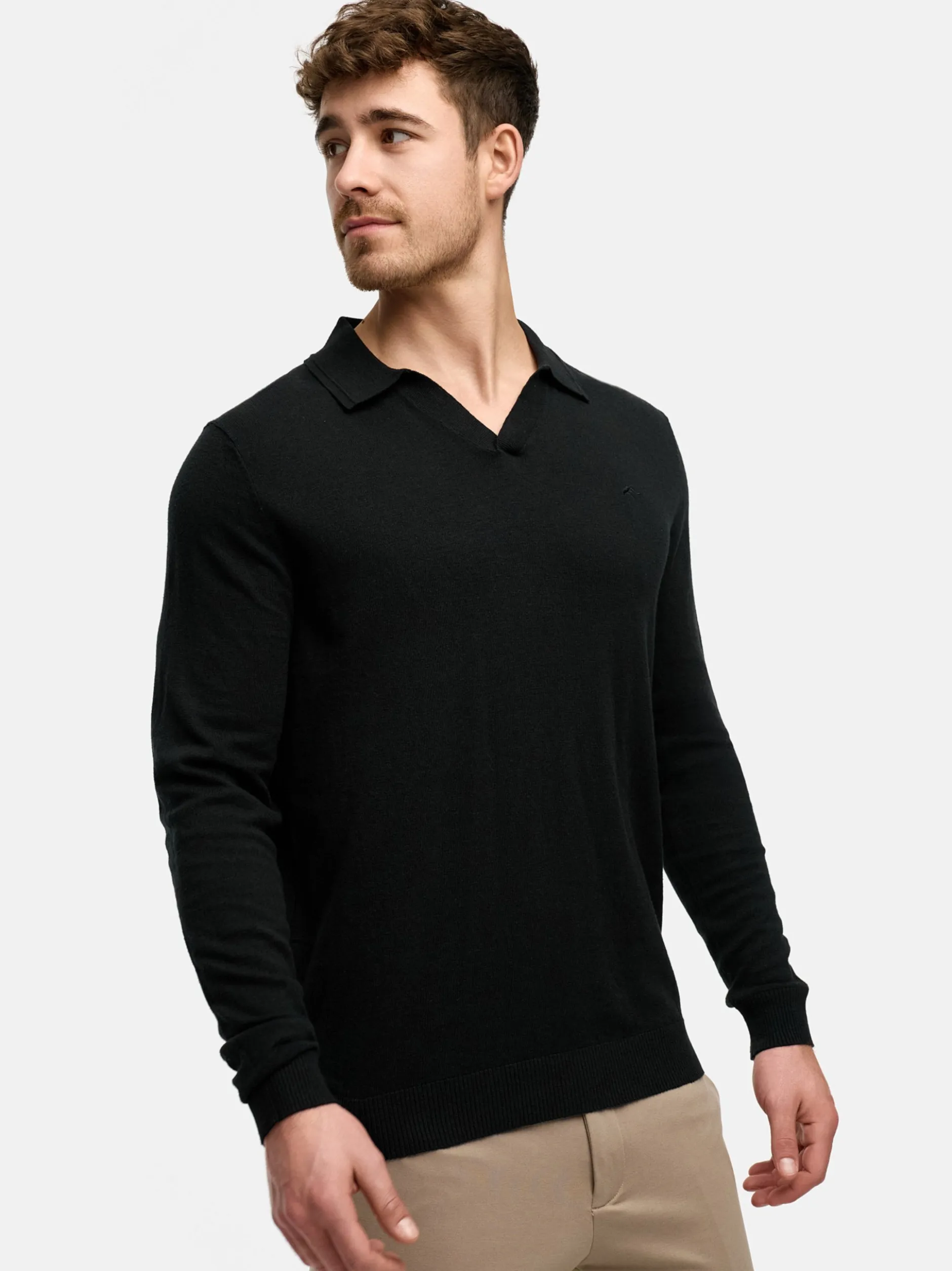 Indicode Herren Strickpullover - INHagen in schwarz