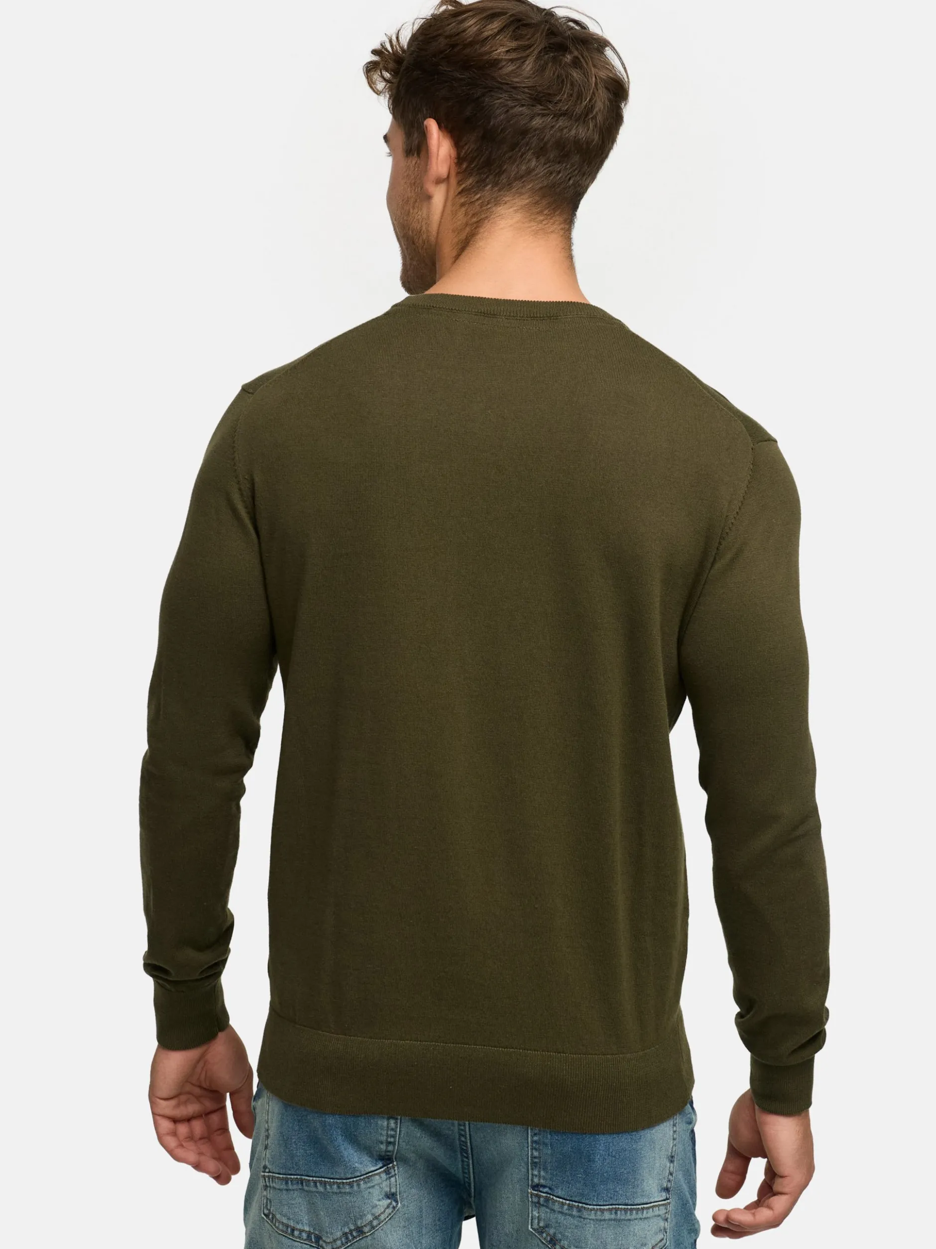 Indicode Herren Strickpullover - INKalpo in oliv khaki