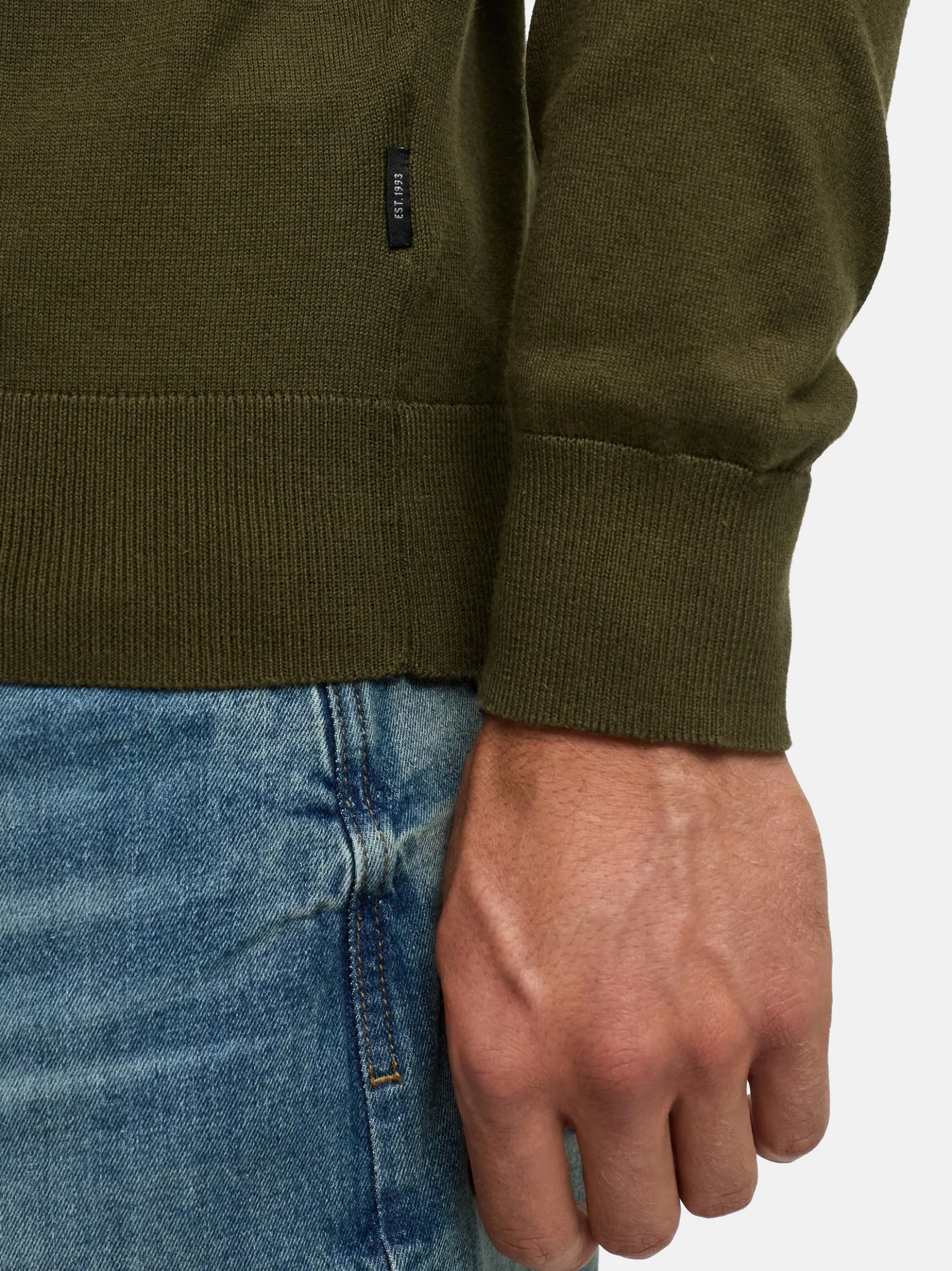 Indicode Herren Strickpullover - INKalpo in oliv khaki