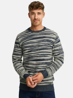Indicode Herren Strickpullover - INCapowlax in blau beige