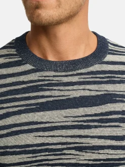 Indicode Herren Strickpullover - INCapowlax in blau beige