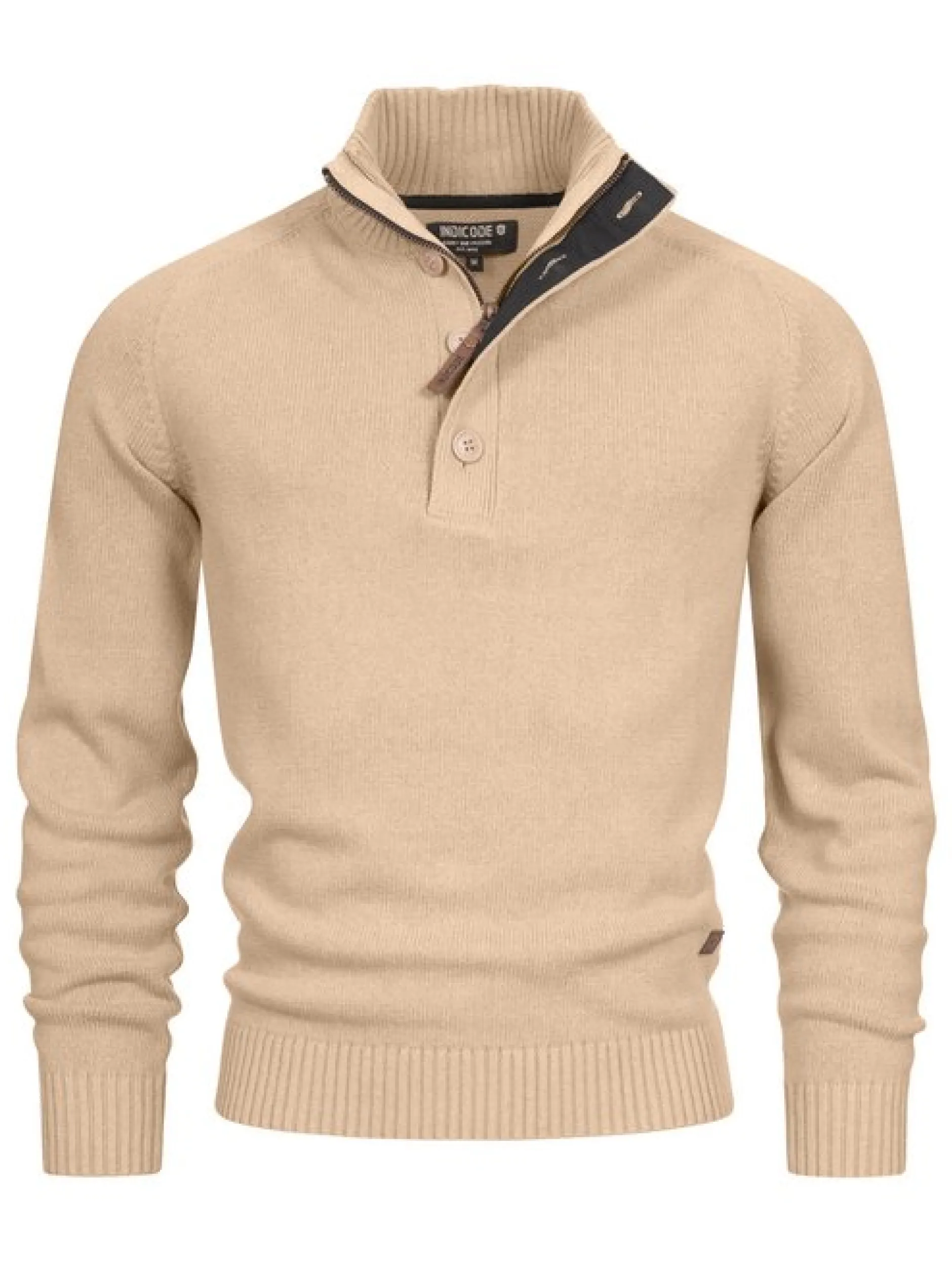 Indicode Herren Strickpullover - INIsalu in beige