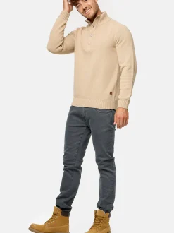 Indicode Herren Strickpullover - INIsalu in beige