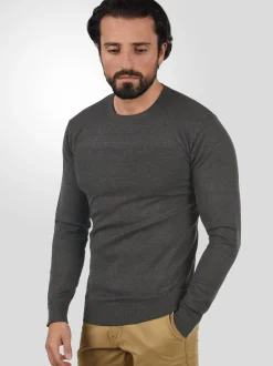 Indicode Herren Strickpullover - IDErnesto in anthrazit