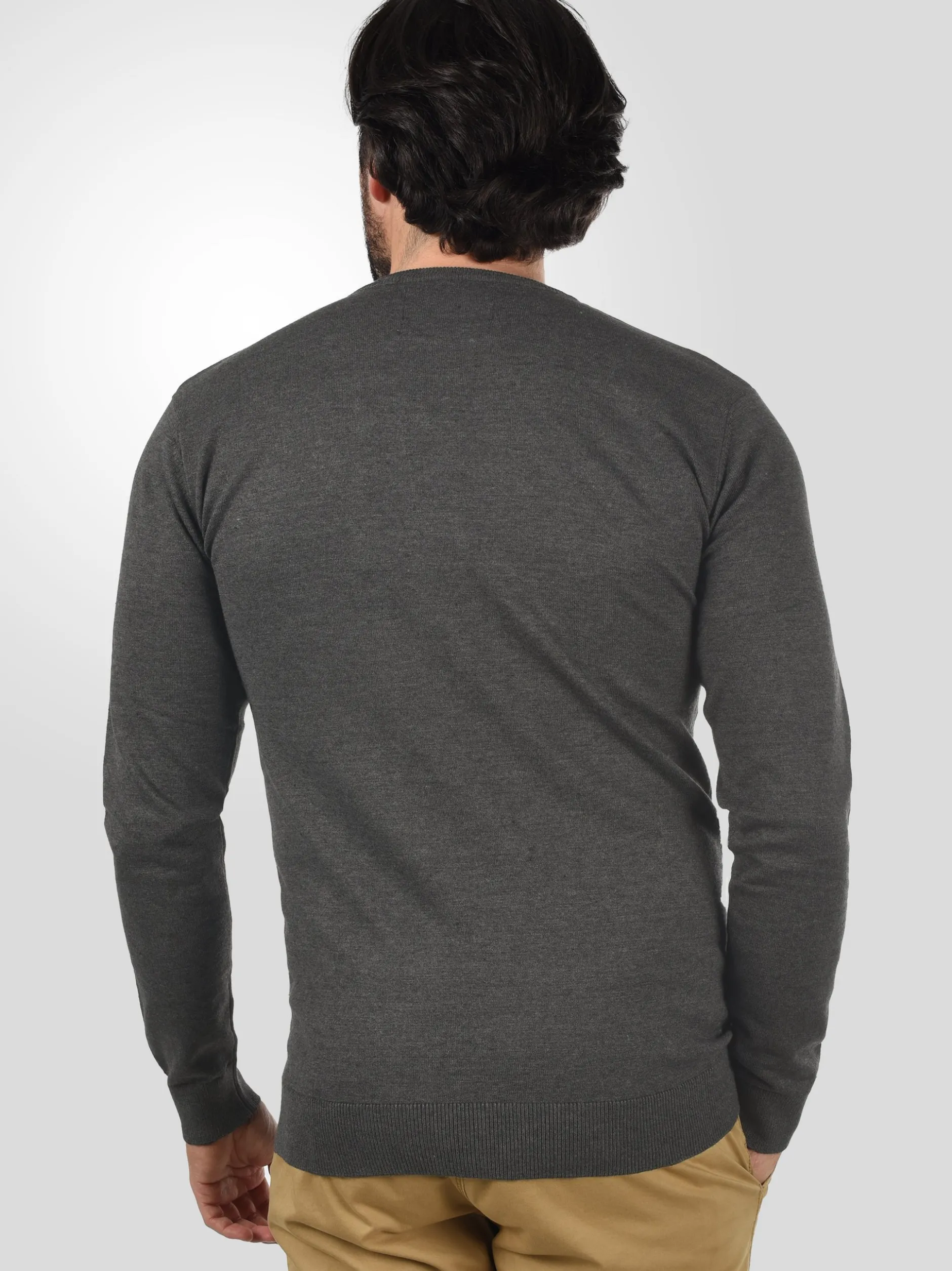 Indicode Herren Strickpullover - IDErnesto in anthrazit