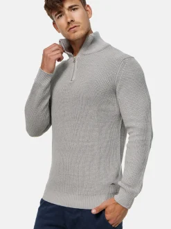 Indicode Herren Strickpullover - Mayer in hellgrau