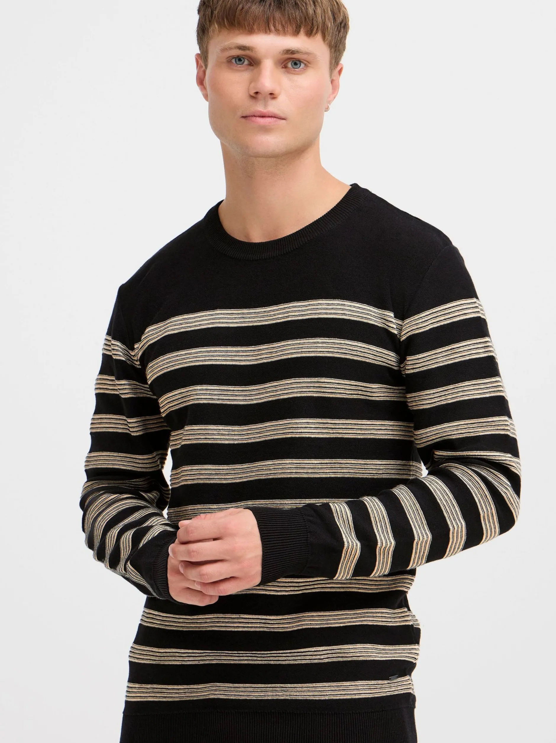 Indicode Herren Strickpullover - IDPanloop in schwarz