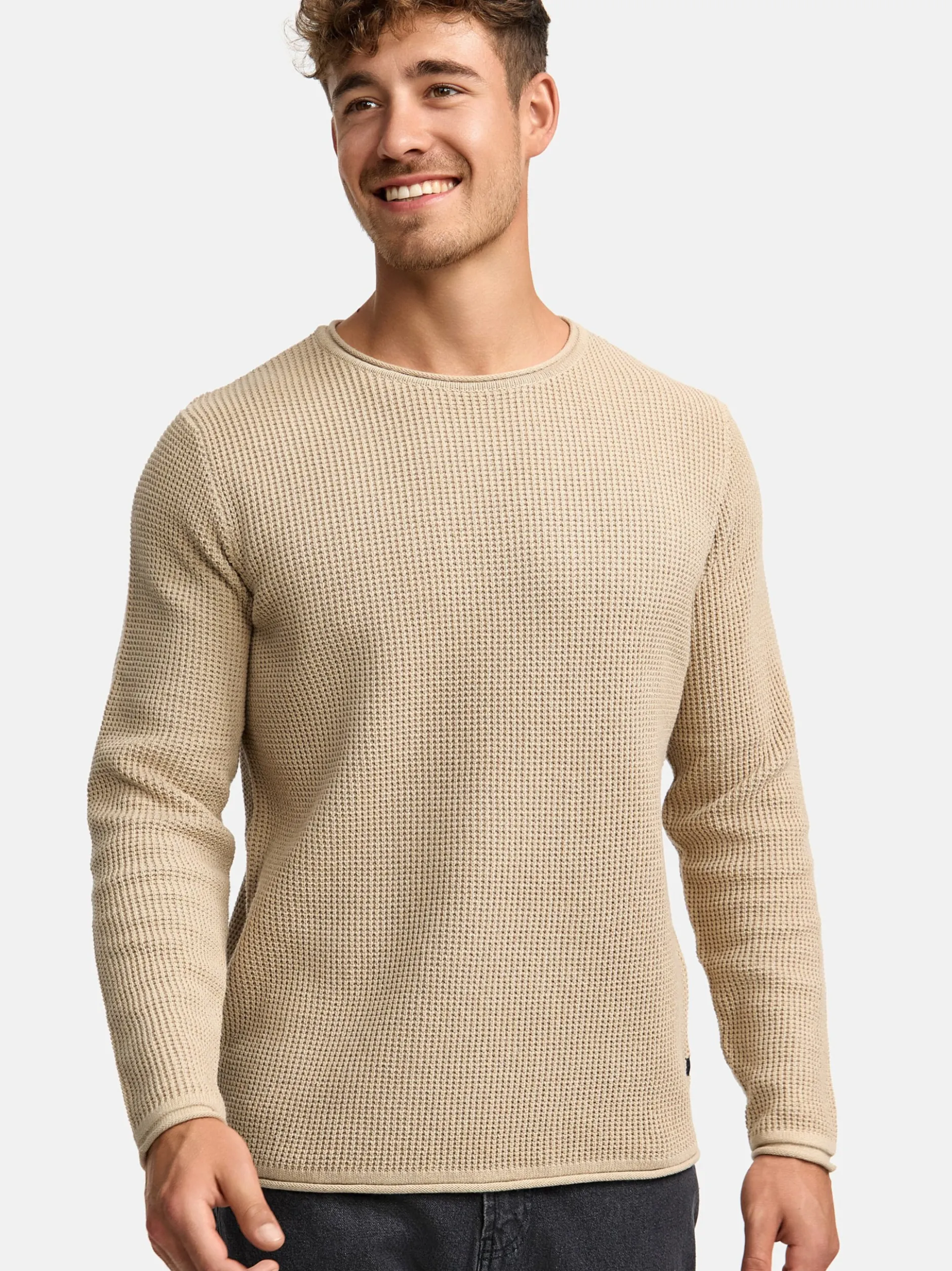 Indicode Herren Strickpullover - INPetri in beige