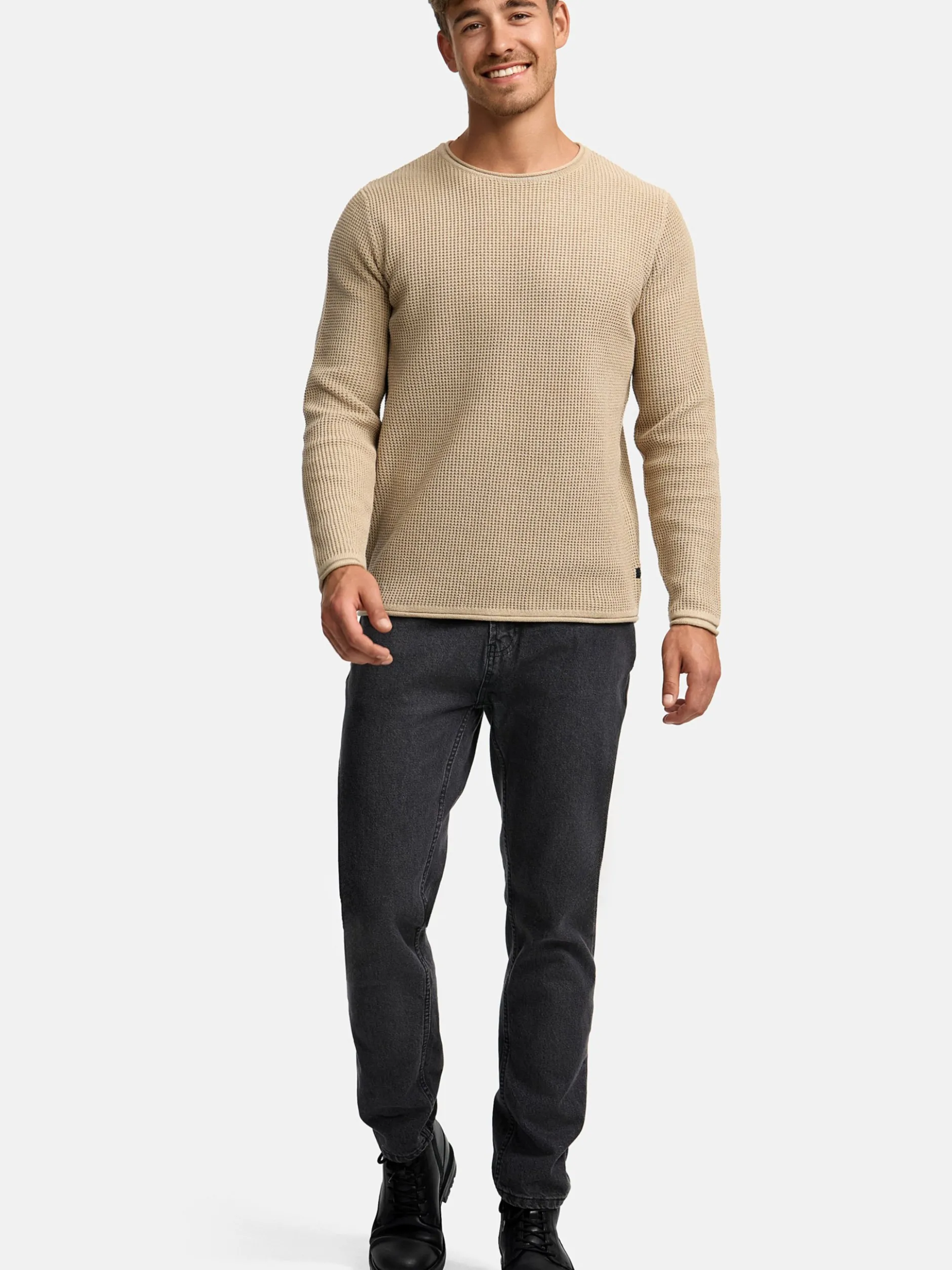 Indicode Herren Strickpullover - INPetri in beige