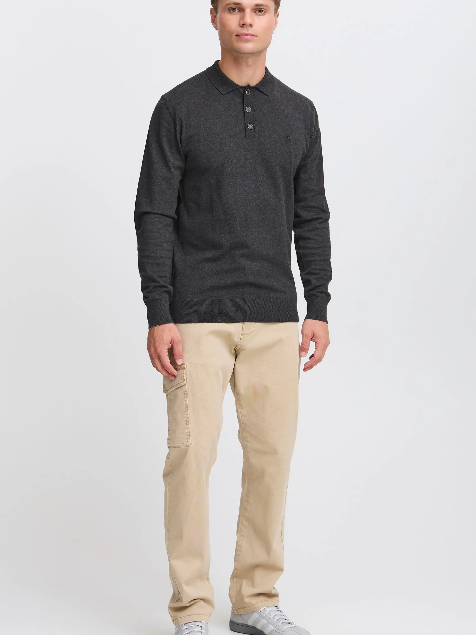Indicode Herren Strickpullover - IDBellox in anthrazit