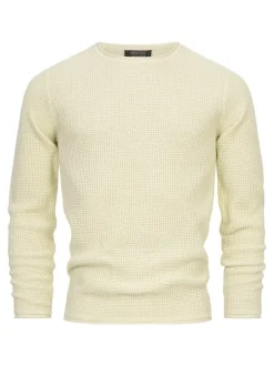 Indicode Herren Strickpullover - INPetri in vanille weiß
