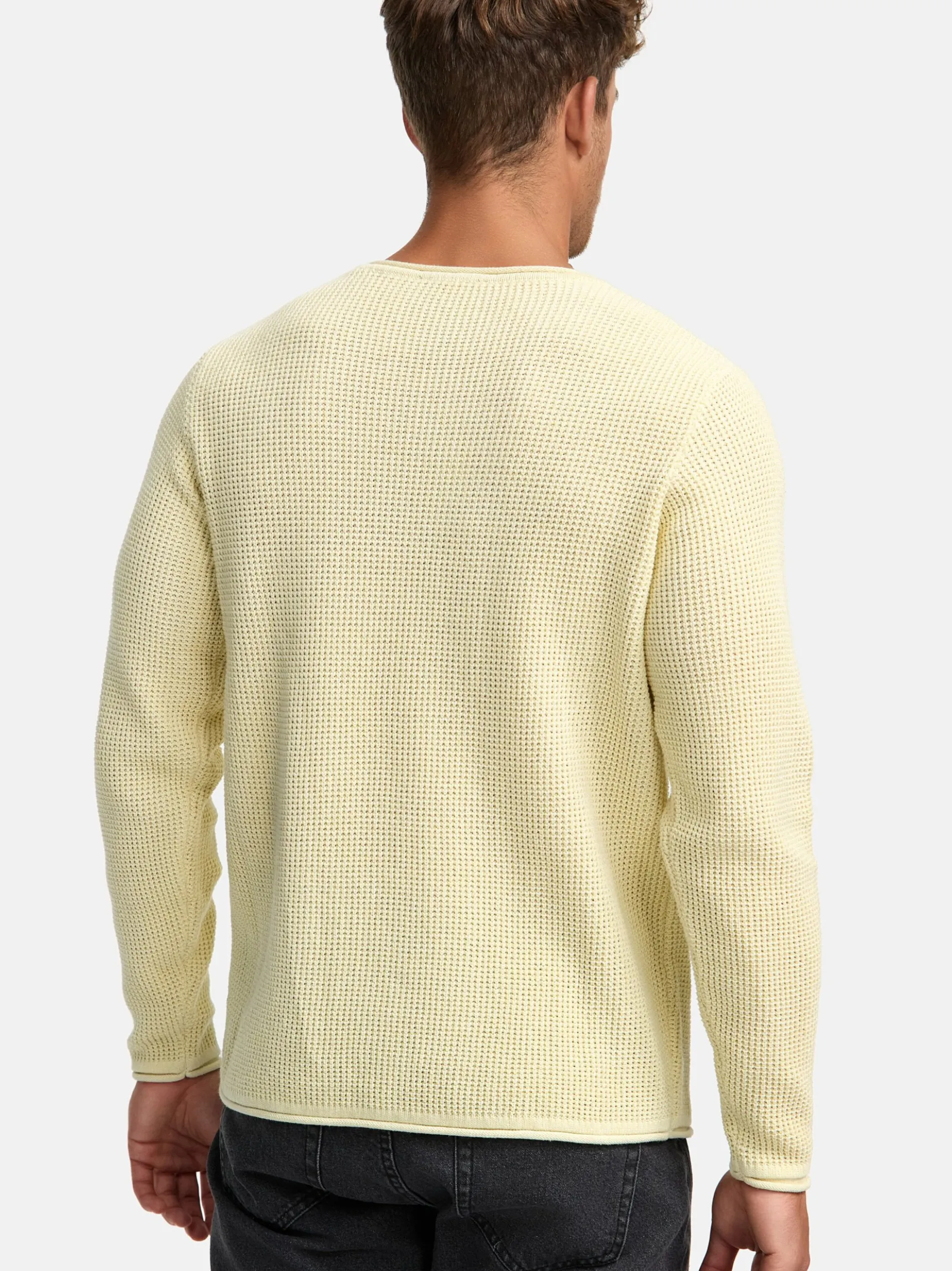 Indicode Herren Strickpullover - INPetri in vanille weiß