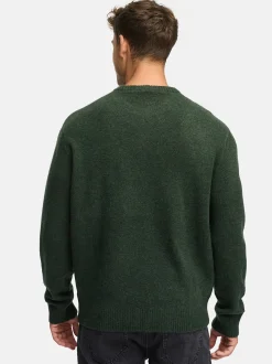 Indicode Herren Strickpullover - INTrax O-neck in oliv grün