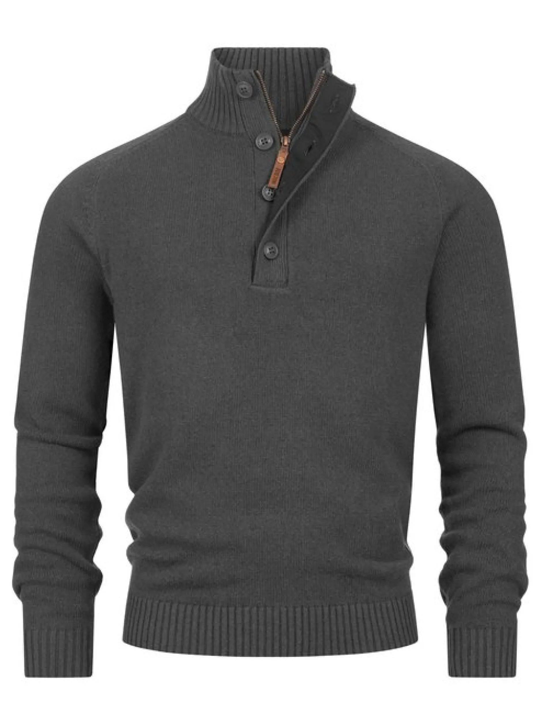 Indicode Herren Strickpullover - INIsalu in anthrazit