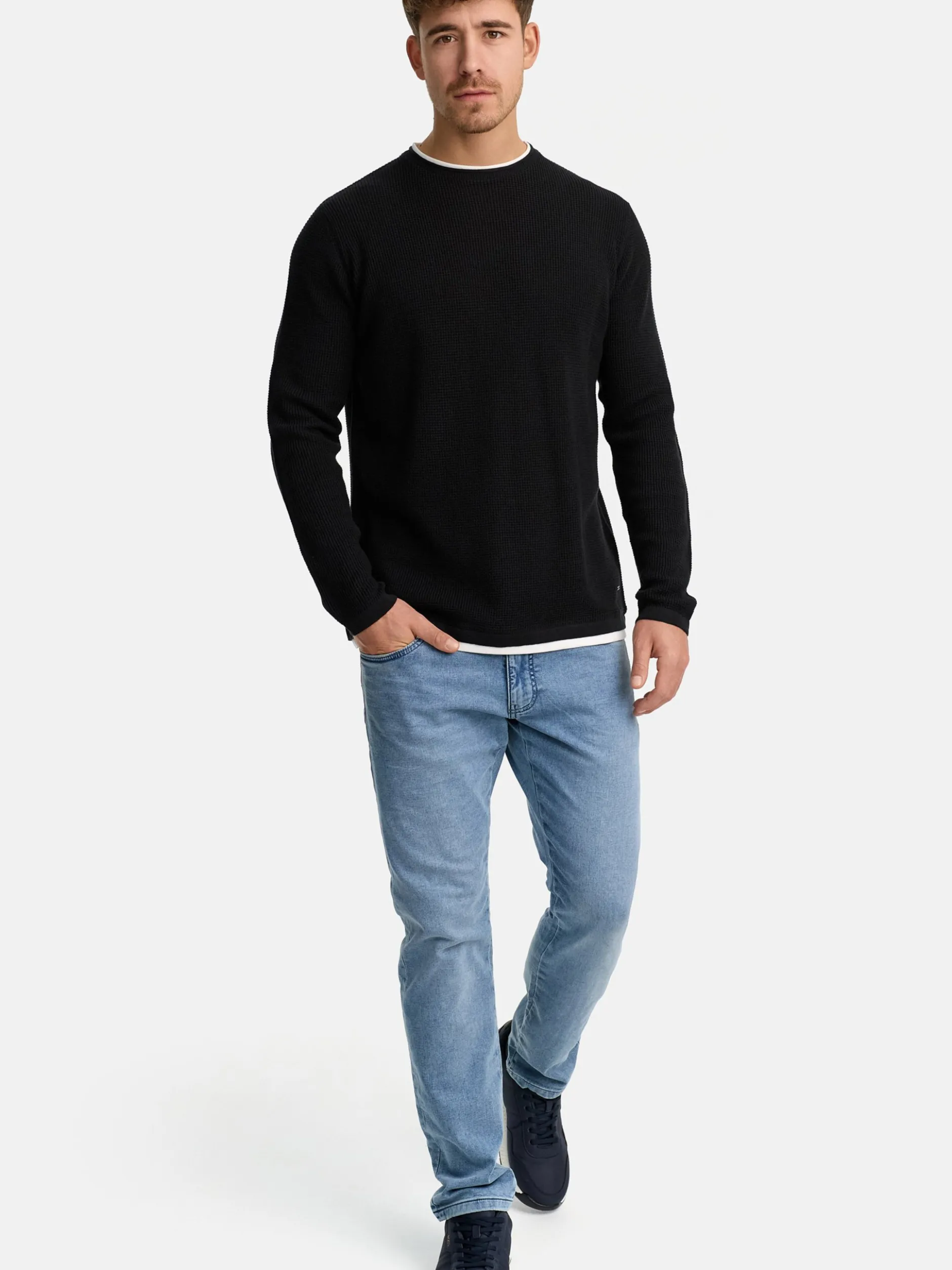 Indicode Herren Strickpullover - INVillads in schwarz