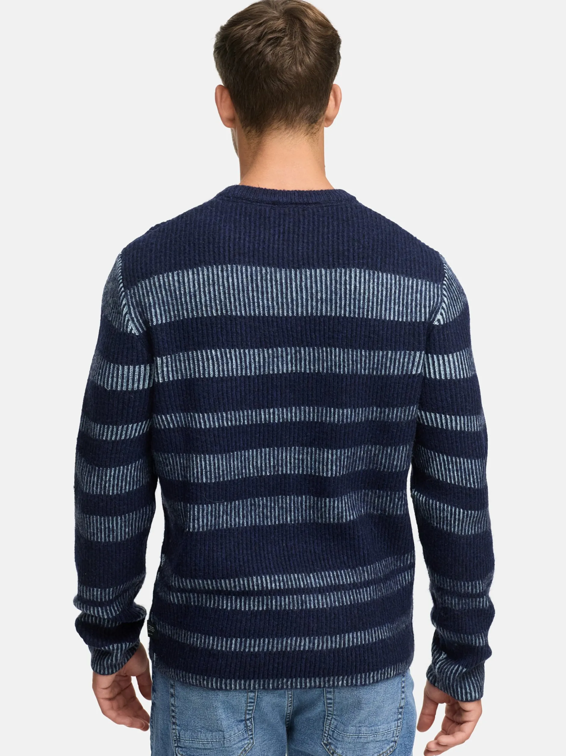 Indicode Herren Strickpullover - INKalle in marine blau