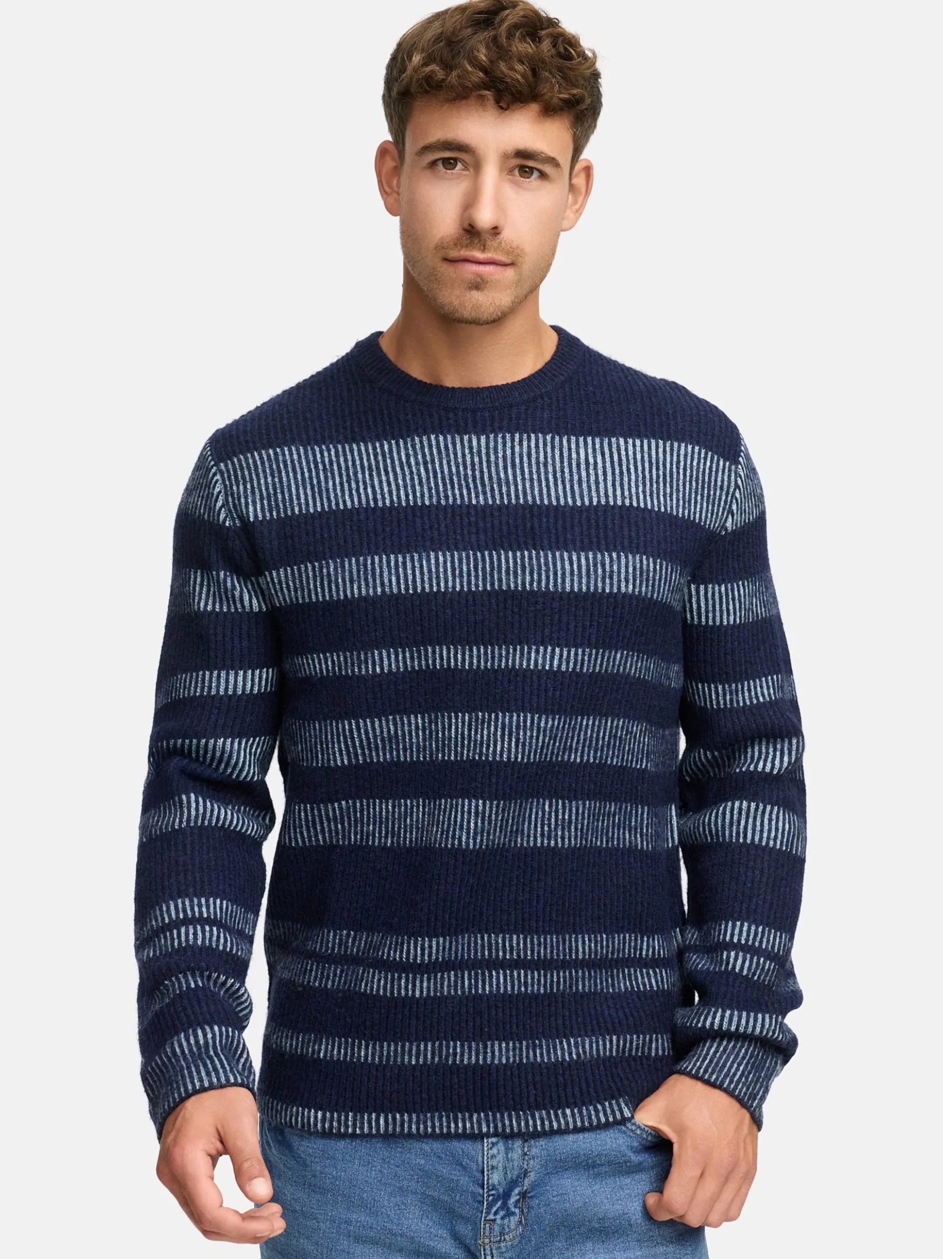 Indicode Herren Strickpullover - INKalle in marine blau
