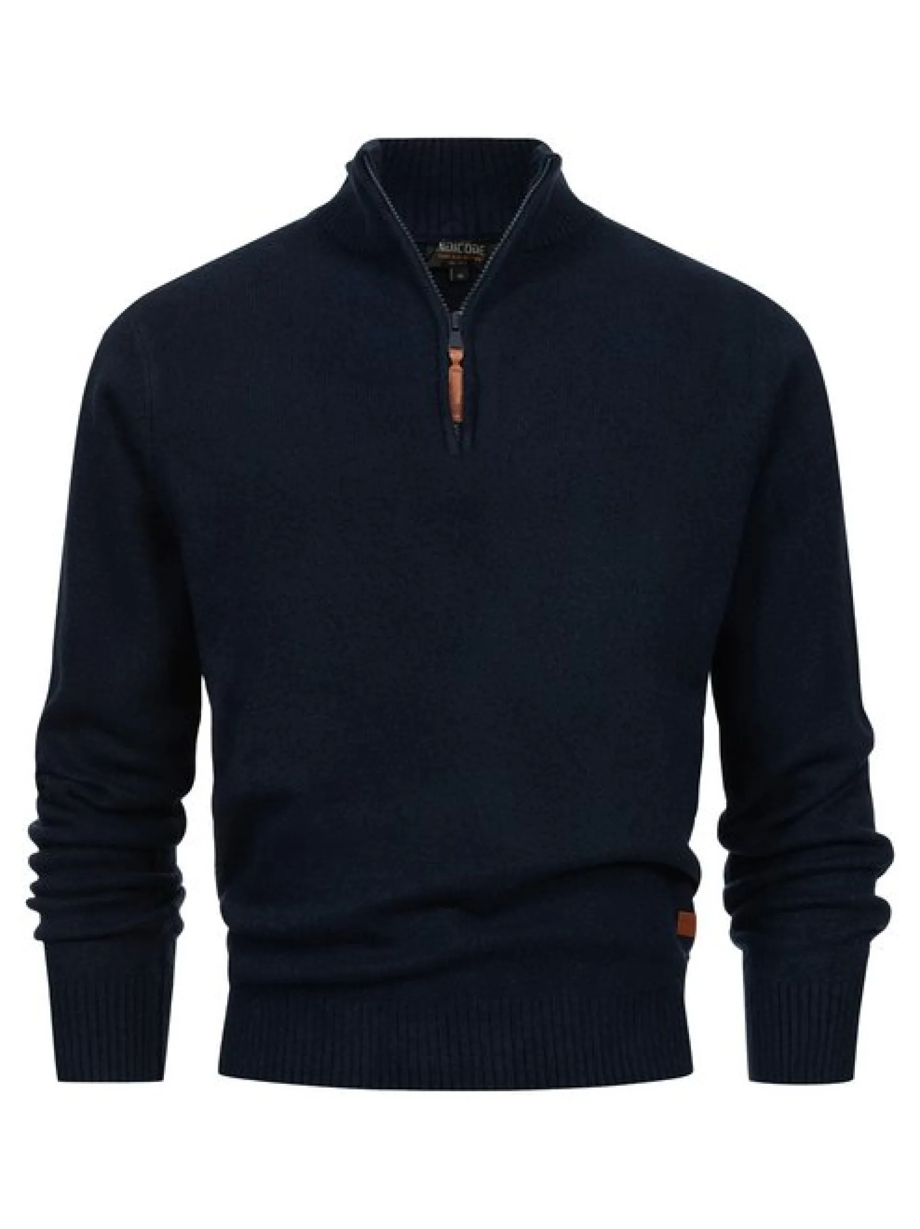Indicode Herren Strickpullover - INTrax Half Zip in blau