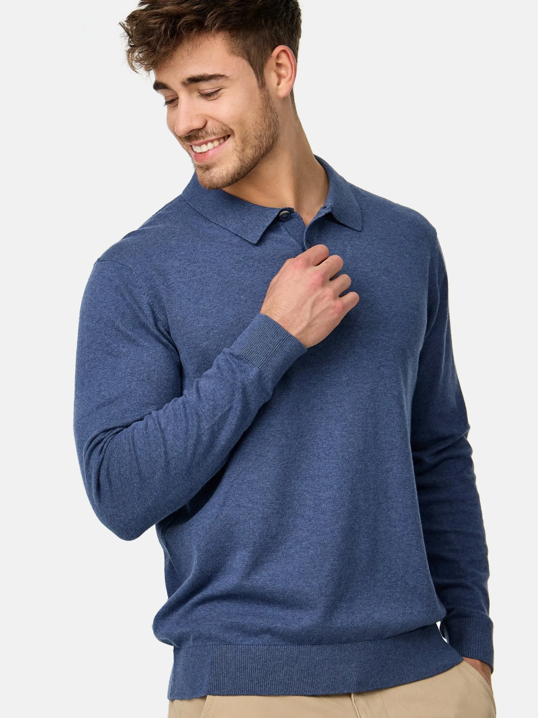 Indicode Herren Strickpullover - INChips in blau