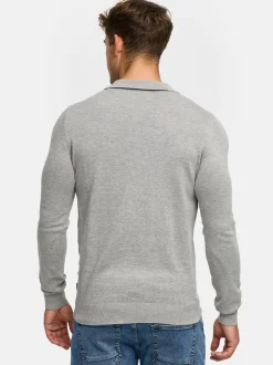 Indicode Herren Strickpullover - INKastra in hellgrau