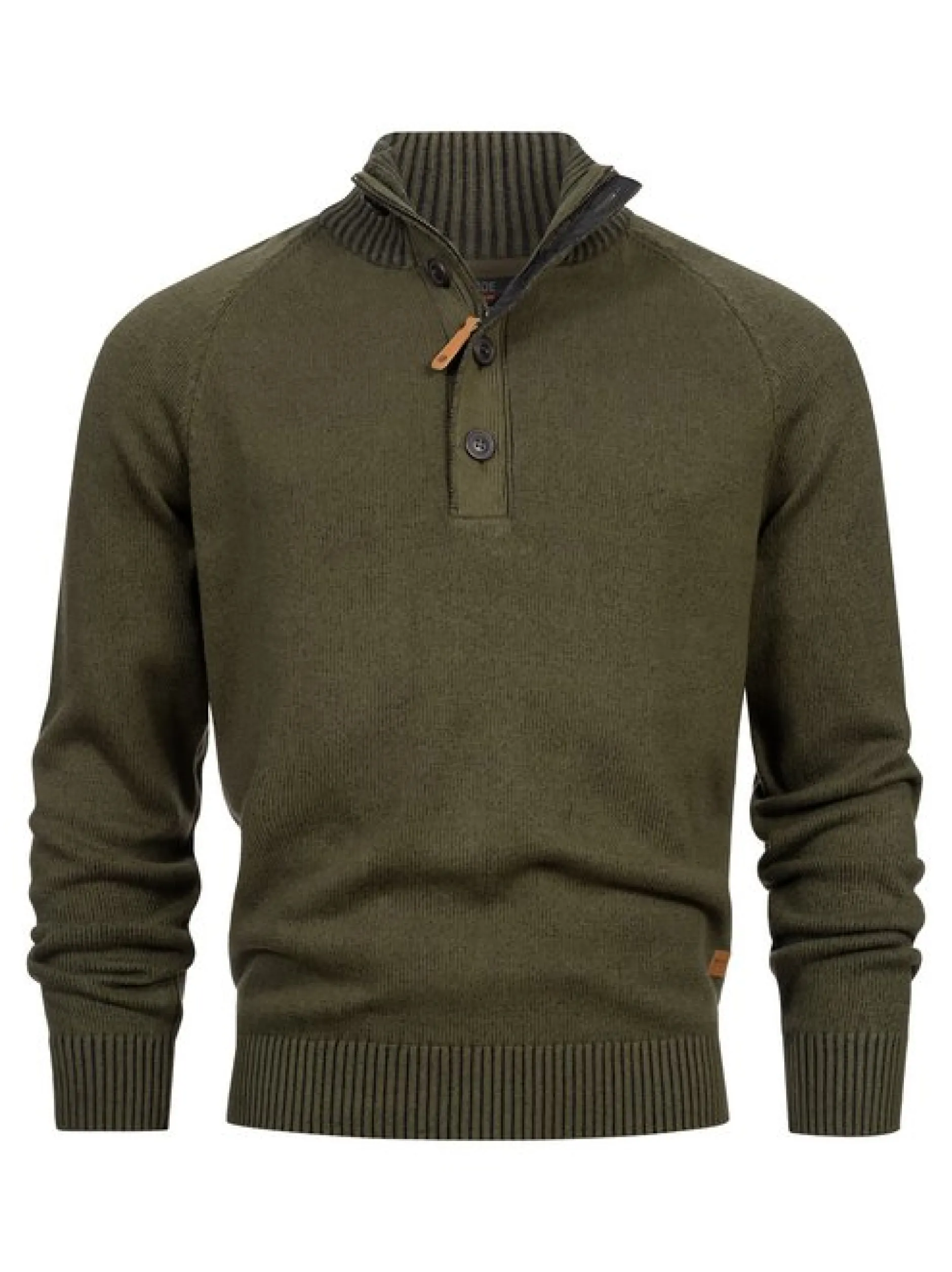 Indicode Herren Strickpullover - INRajas in khaki mehrfarbig