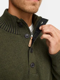 Indicode Herren Strickpullover - INRajas in khaki mehrfarbig