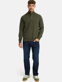 Indicode Herren Strickpullover - INRajas in khaki mehrfarbig