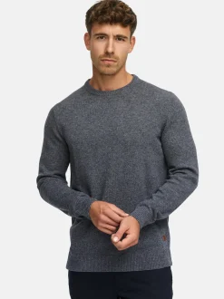 Indicode Herren Strickpullover - INMargous o-neck in anthrazit