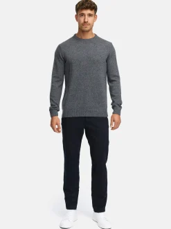 Indicode Herren Strickpullover - INMargous o-neck in anthrazit