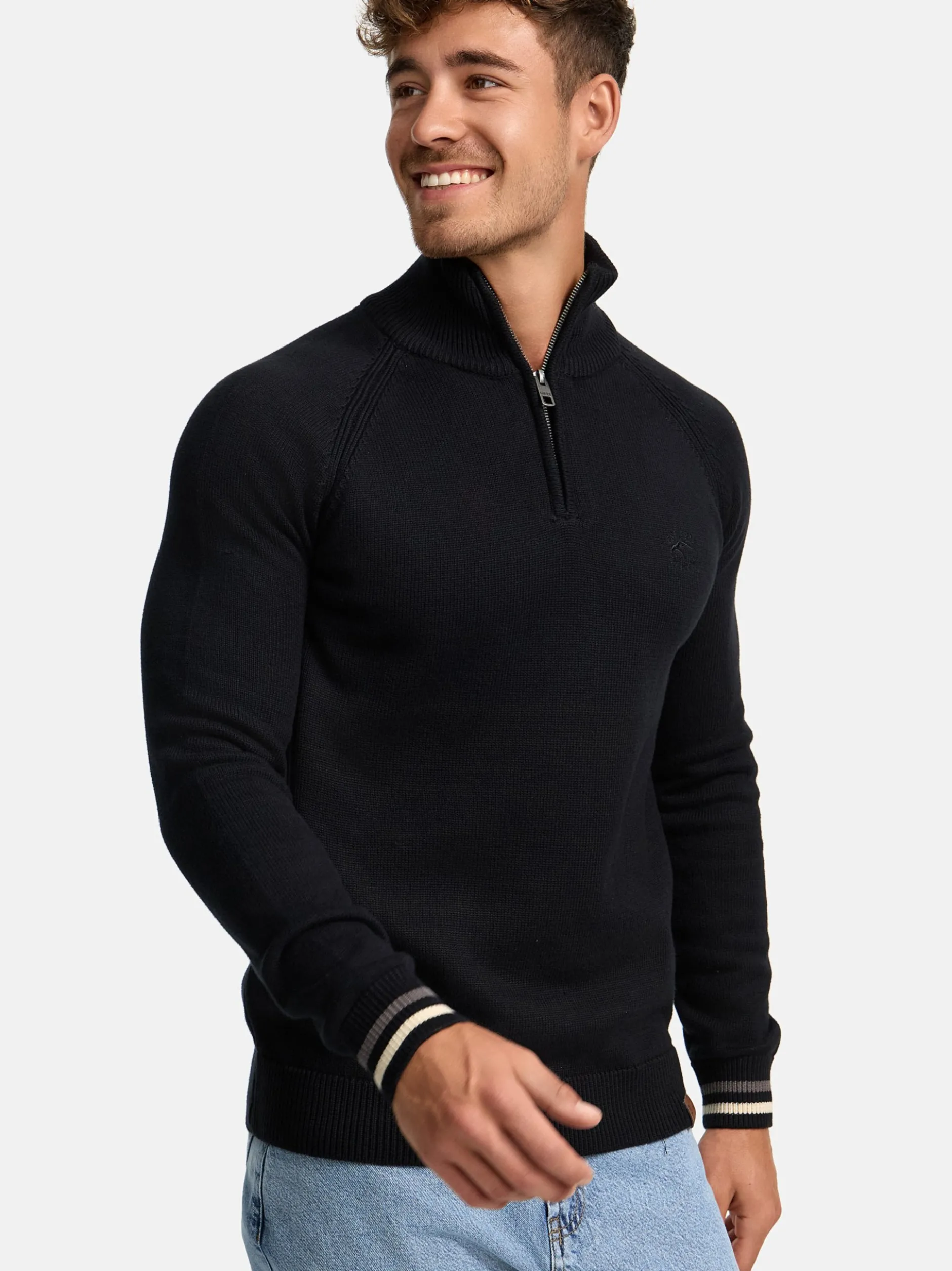 Indicode Herren Strickpullover - INSwift in schwarz