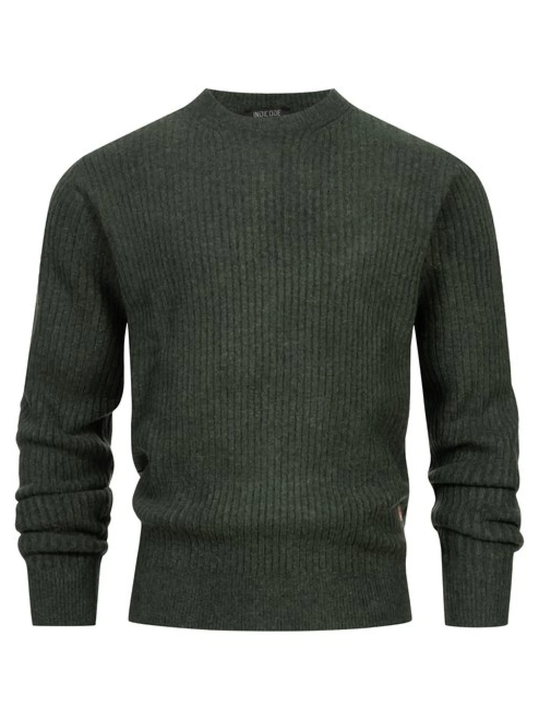 Indicode Herren Strickpullover - INPeace O-Neck in oliv
