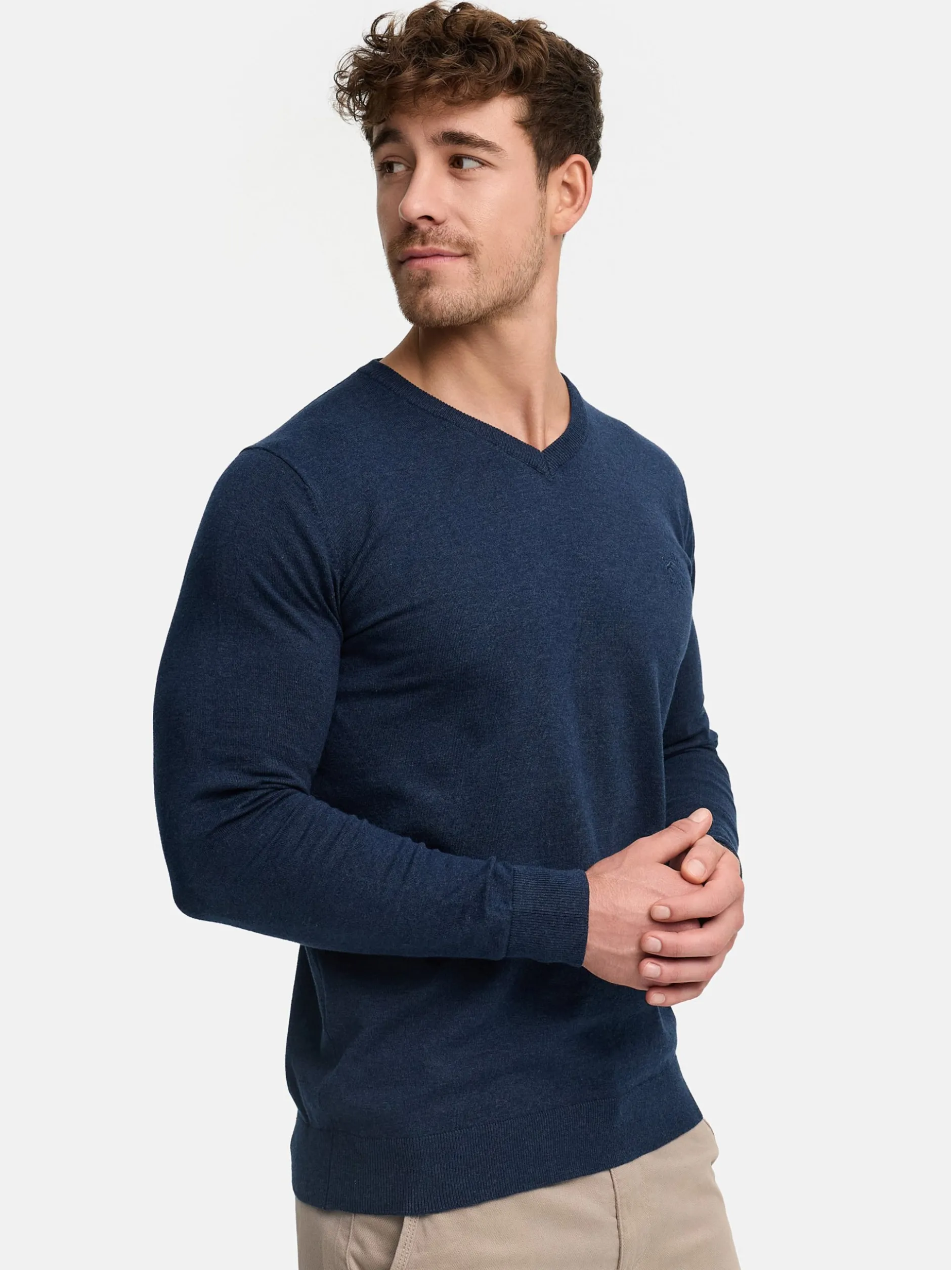 Indicode Herren Strickpullover - INTikks in marine