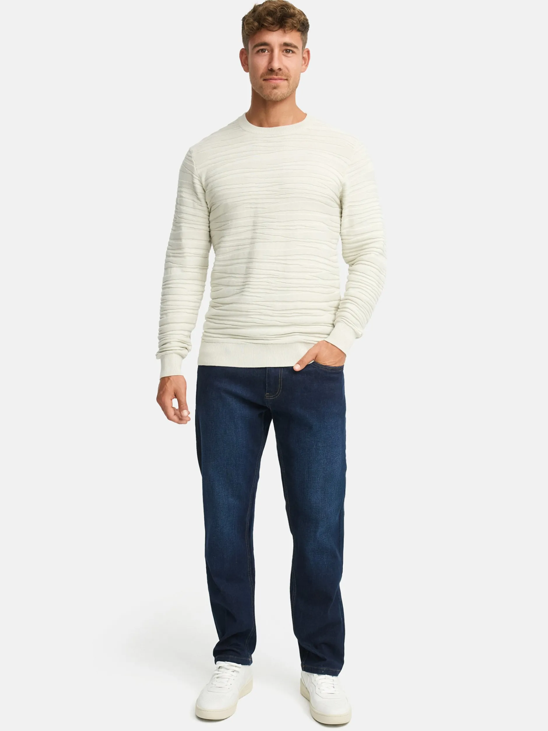 Indicode Herren Strickpullover - INCapowlax in beige sand