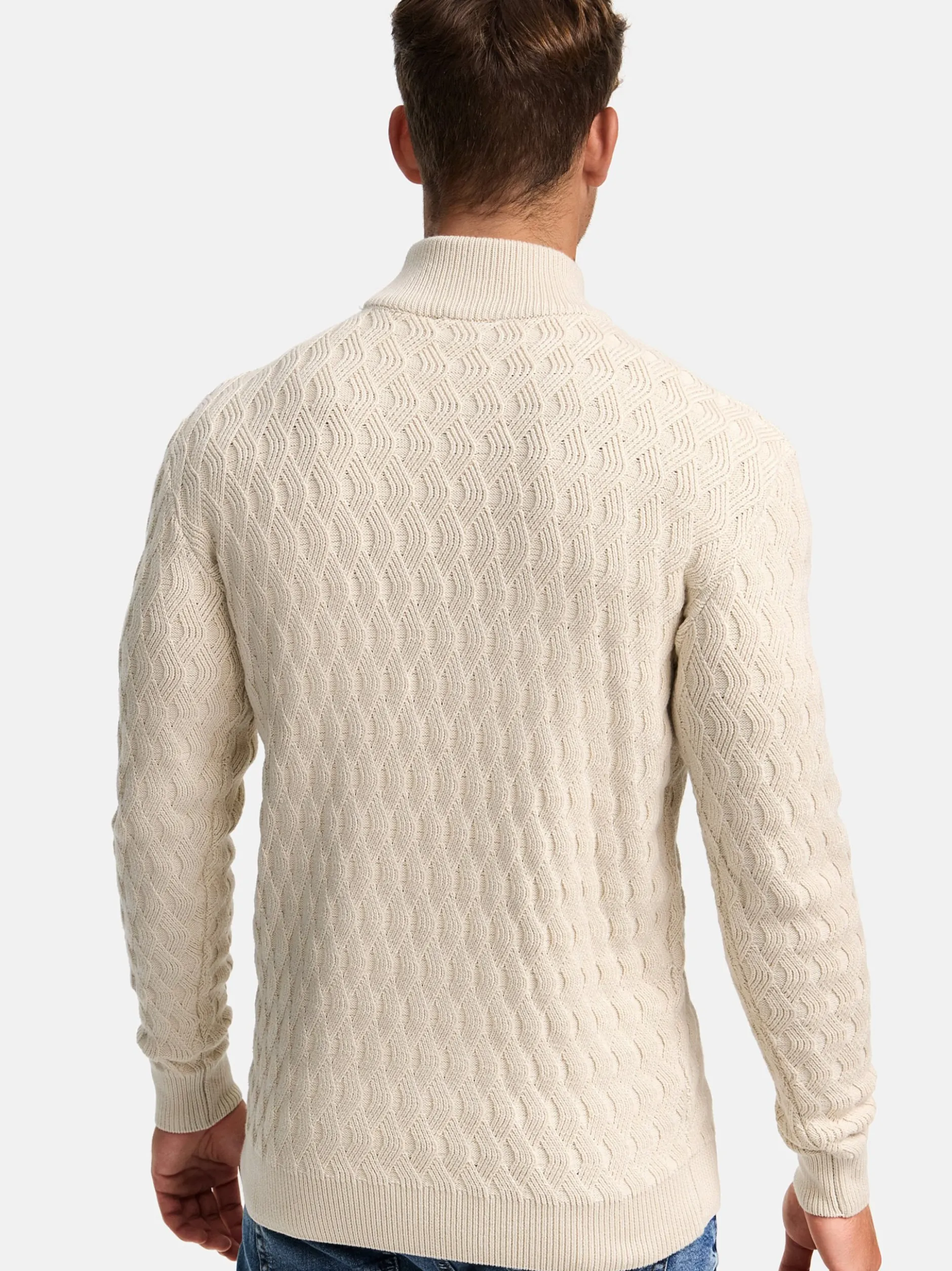 Indicode Herren Strickpullover - INAlpha in beige taupe