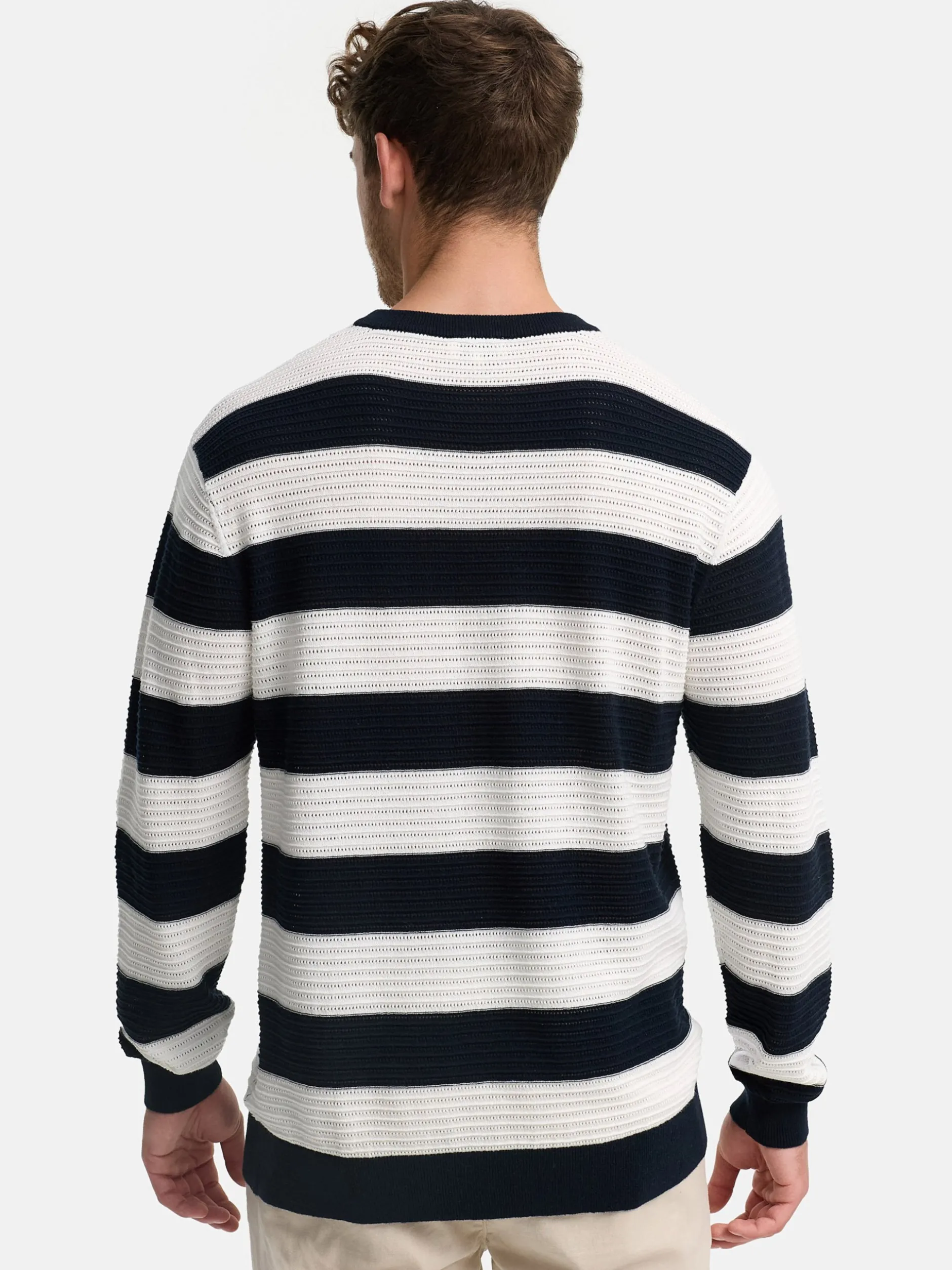 Indicode Herren Strickpullover - INTidsel in marine weiß