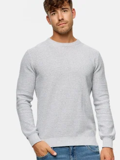 Indicode Herren Strickpullover - INLourdes in hellgrau