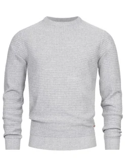 Indicode Herren Strickpullover - INLourdes in hellgrau