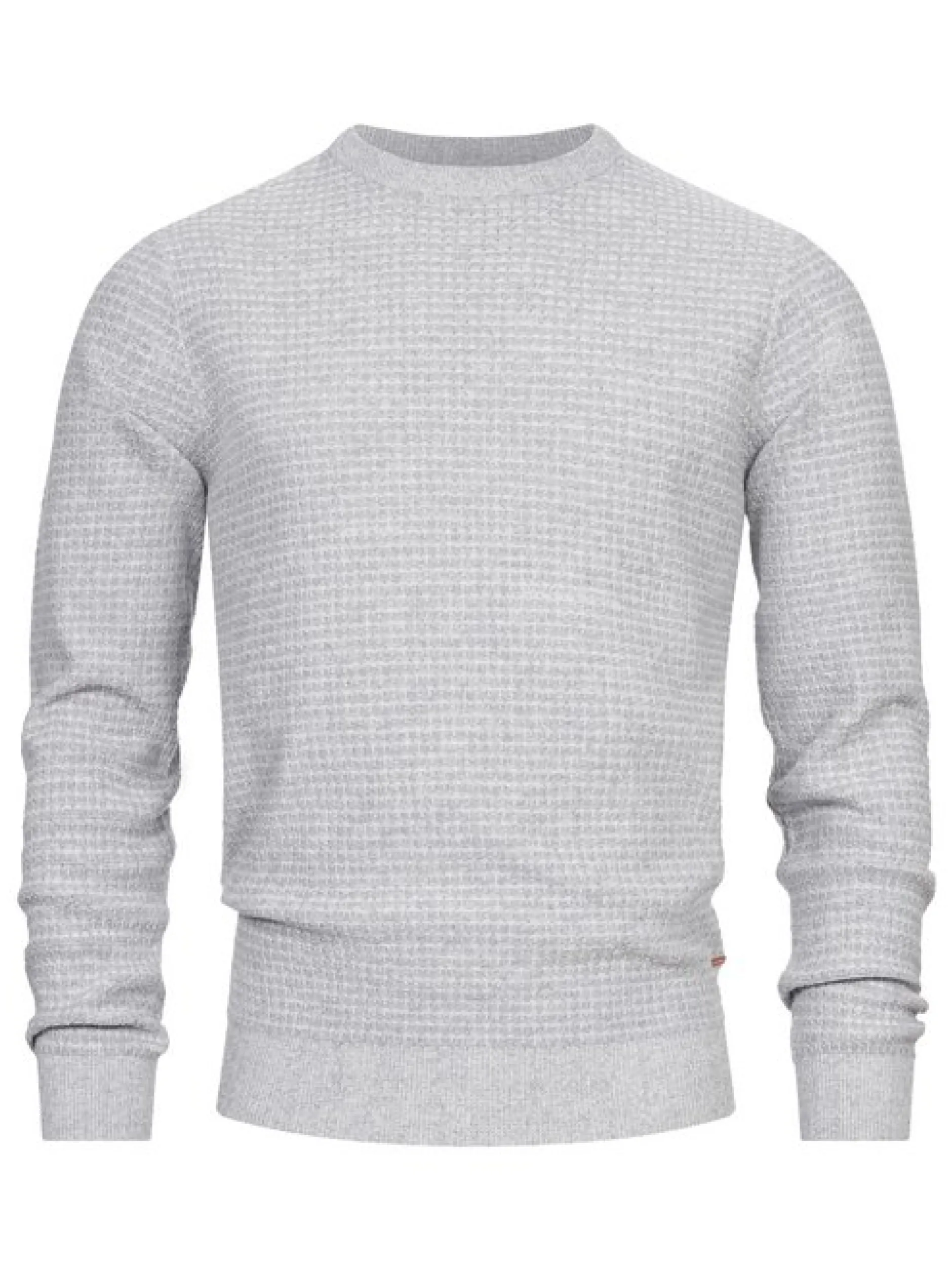 Indicode Herren Strickpullover - INLourdes in hellgrau