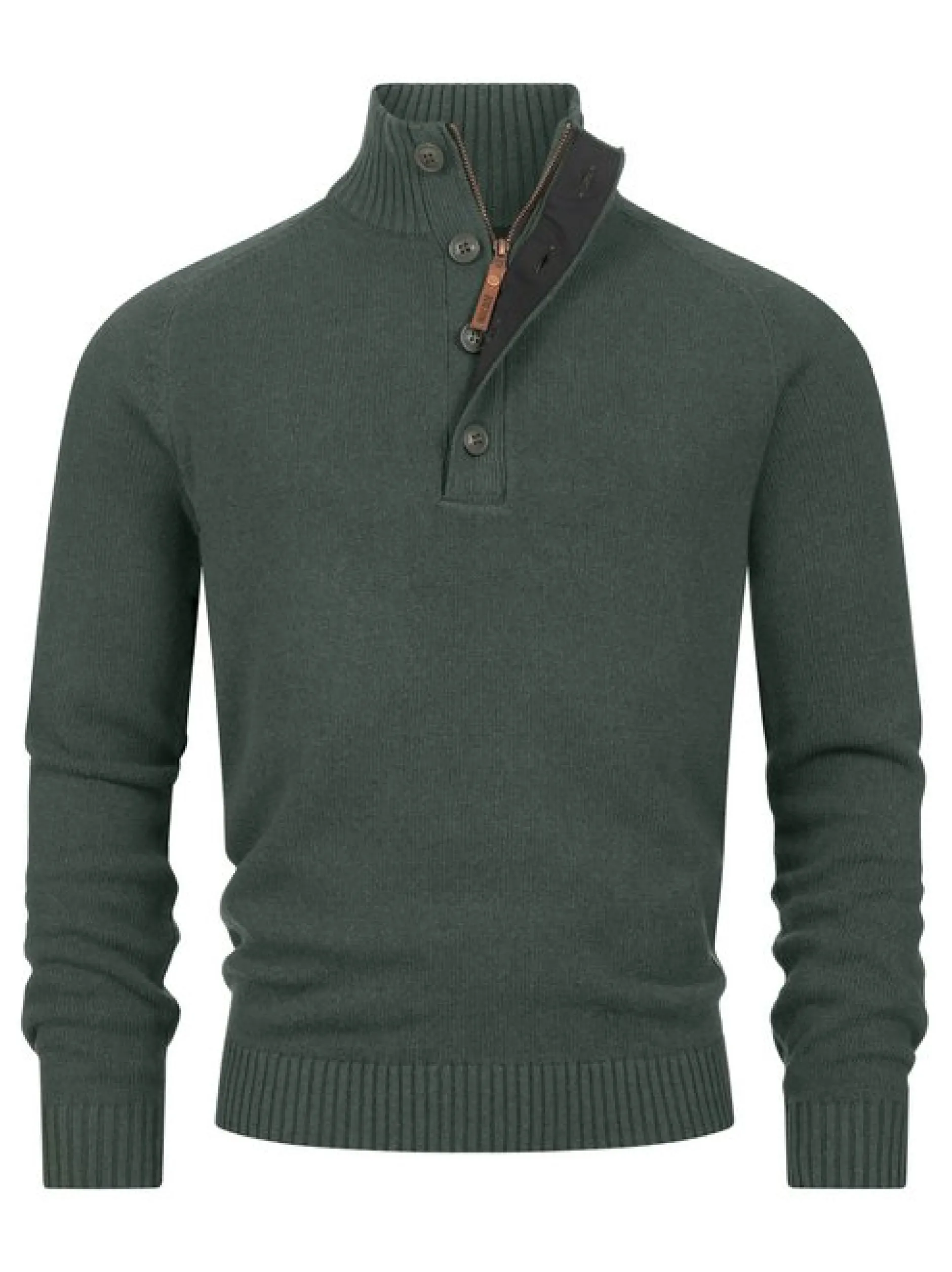 Indicode Herren Strickpullover - INIsalu in khaki