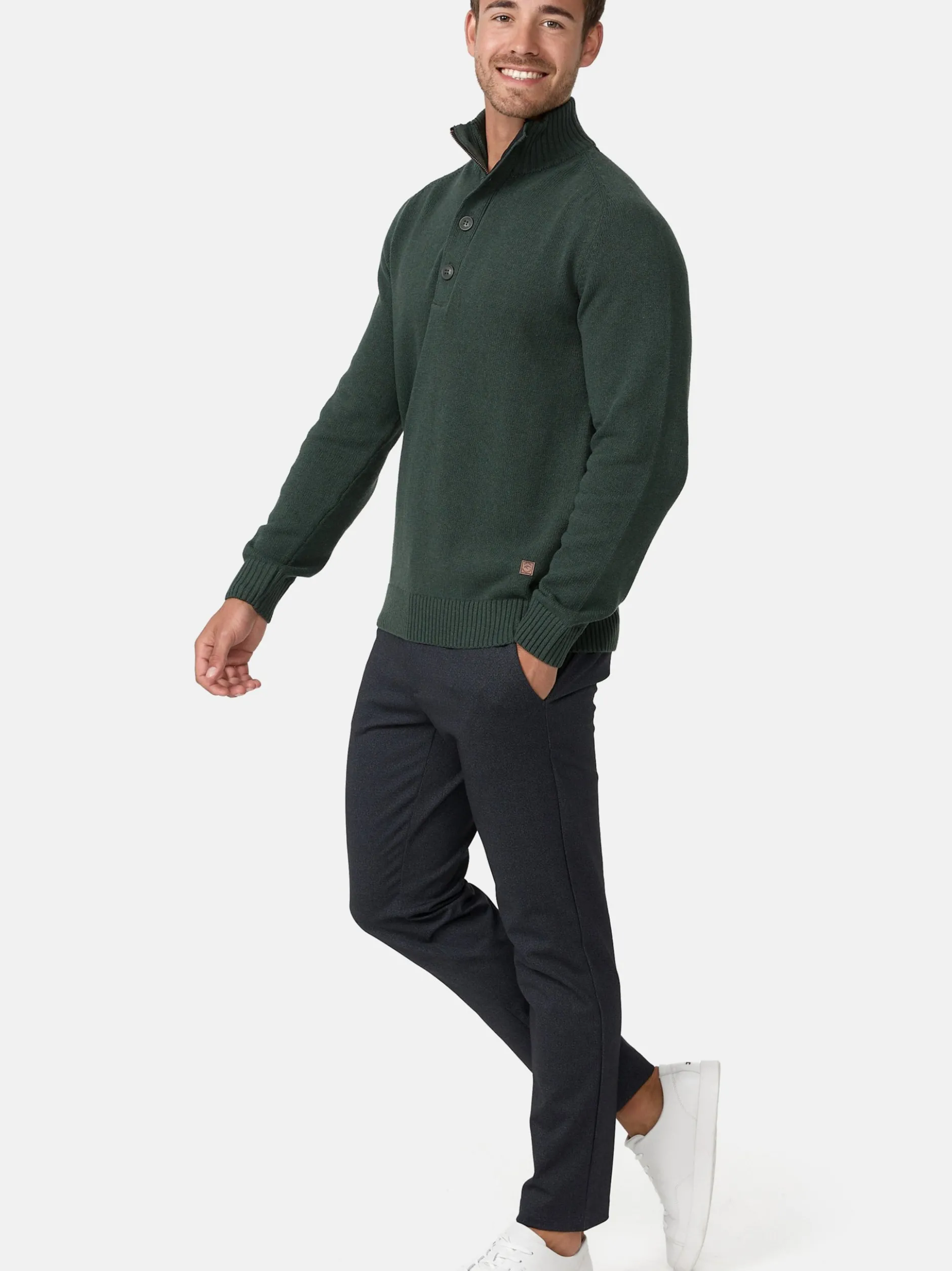Indicode Herren Strickpullover - INIsalu in khaki