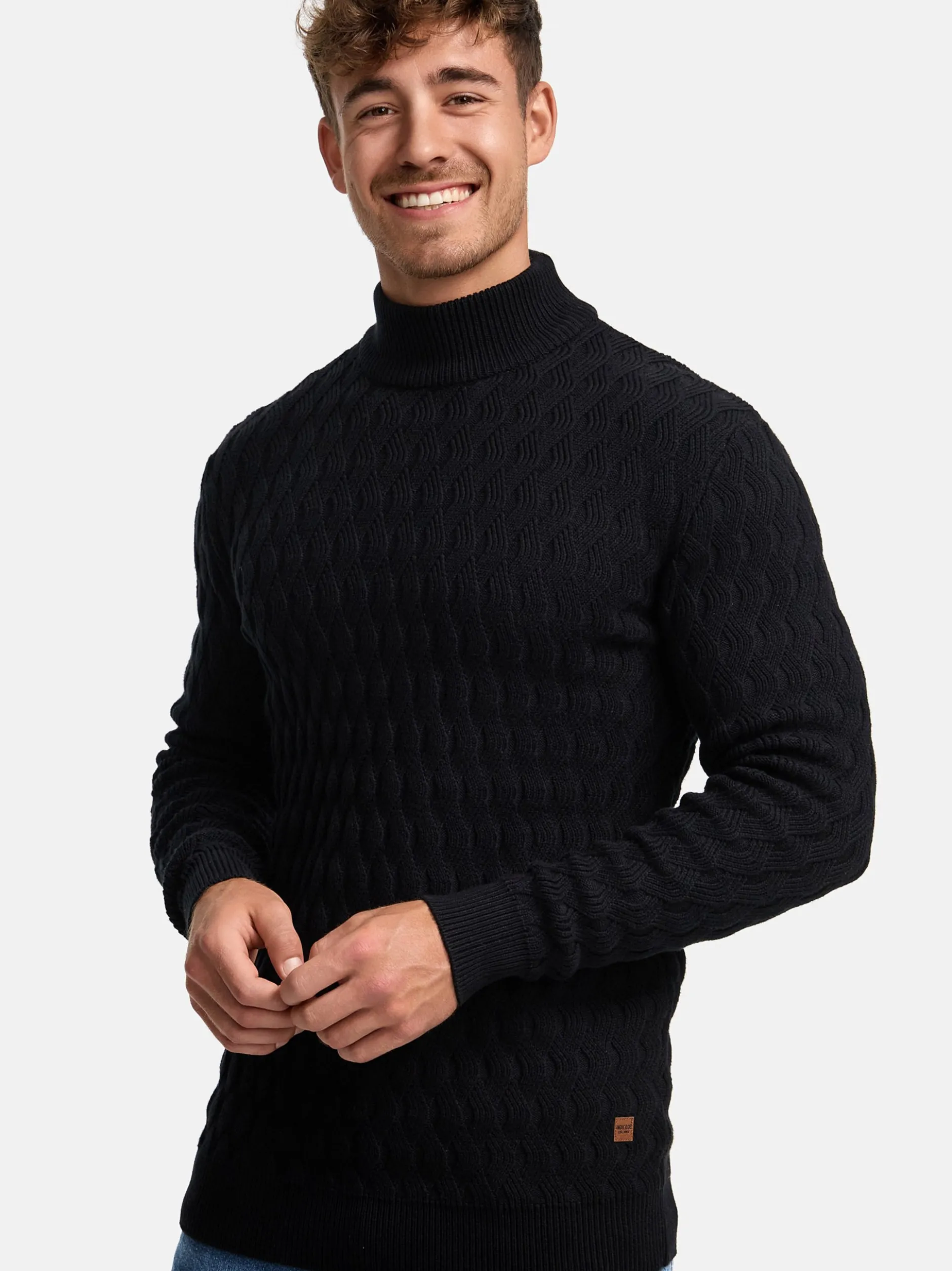 Indicode Herren Strickpullover - INAlpha in schwarz