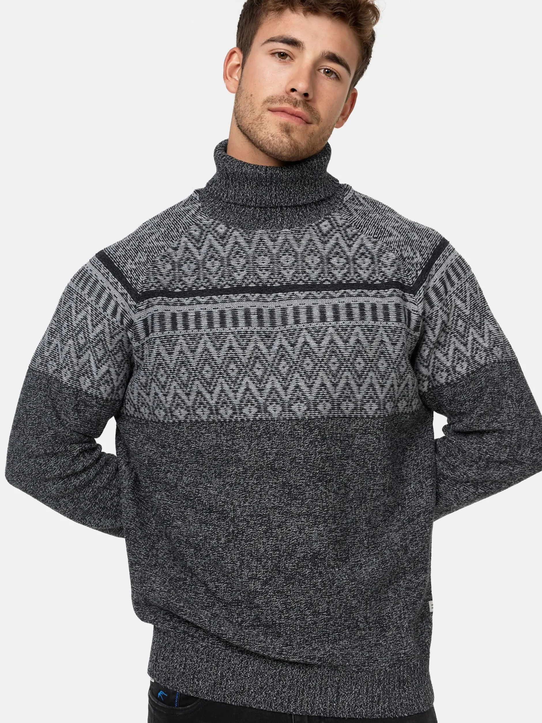 Indicode Herren Strickpullover - INThomus in anthrazit